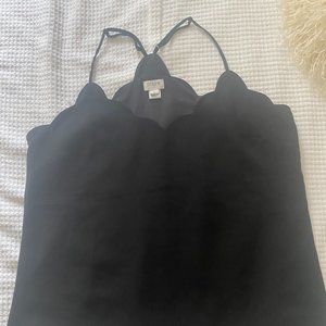 Black J. Crew Scalloped Cami Top - Size 12